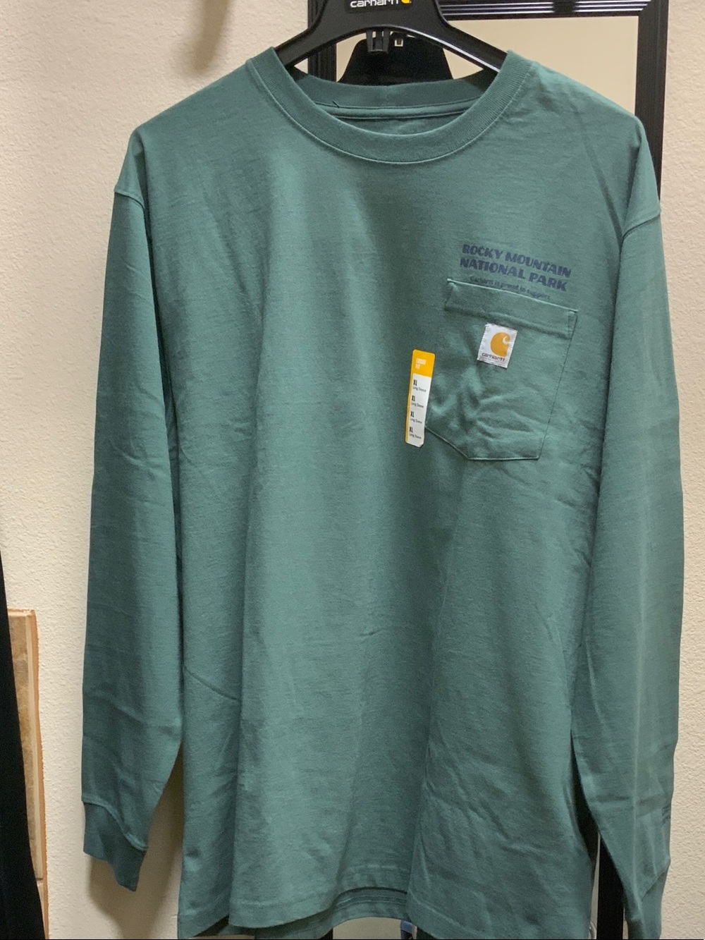 Carhartt ROCKY MOUNTAIN NATIONAL PARK Green Long Sleeve Pocket Tee